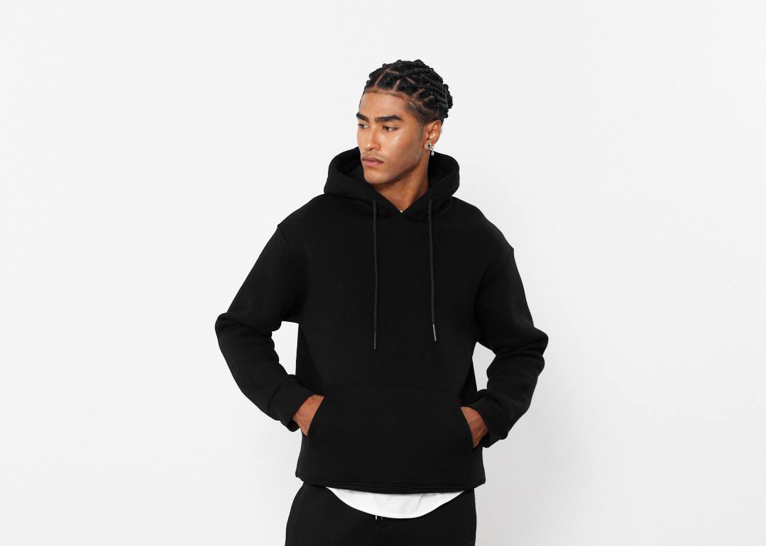 Oversized Hoodie Sweatshirt in Solid Color Withinblack