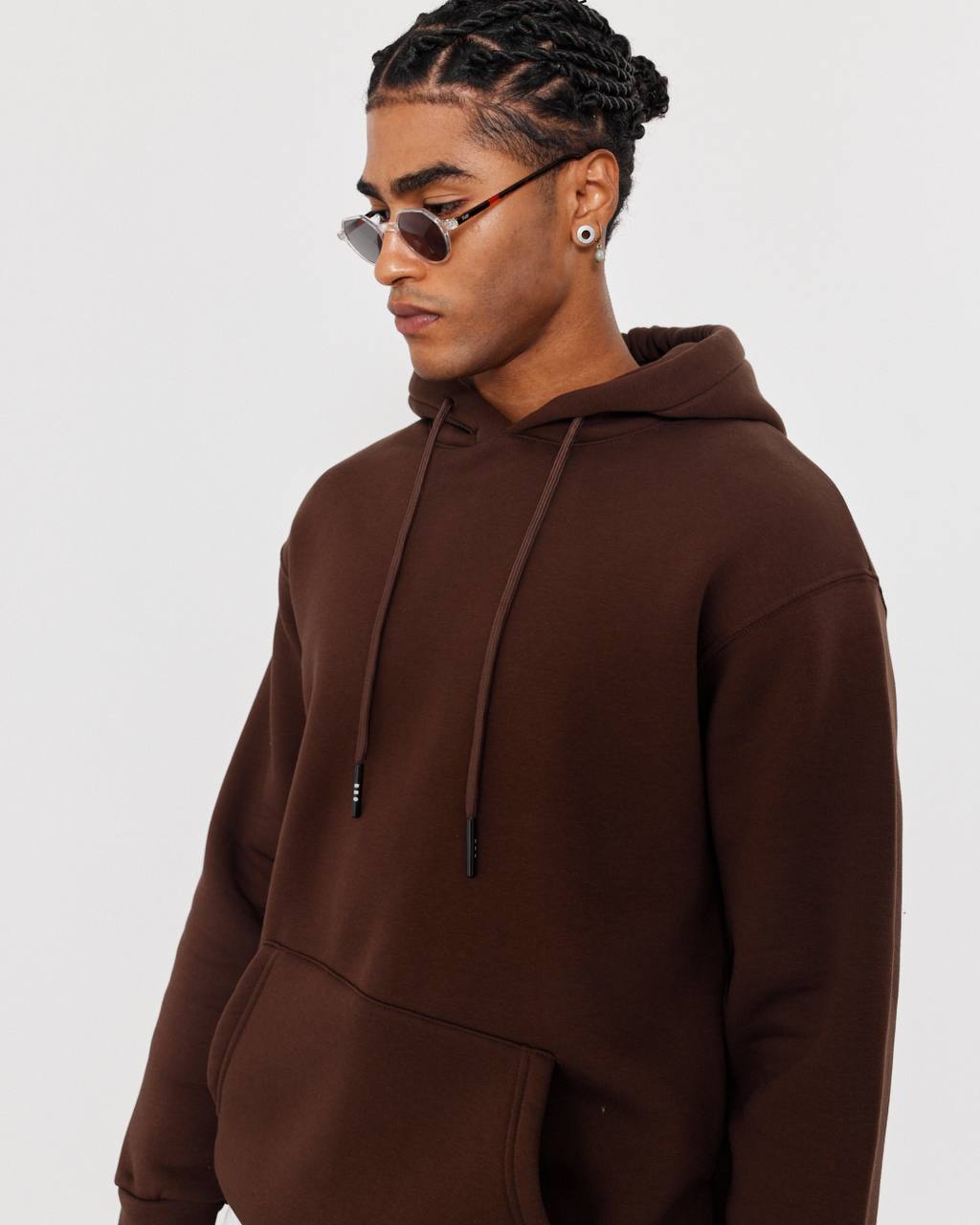 Oversized Hoodie Sweatshirt in Solid Color Withinblack
