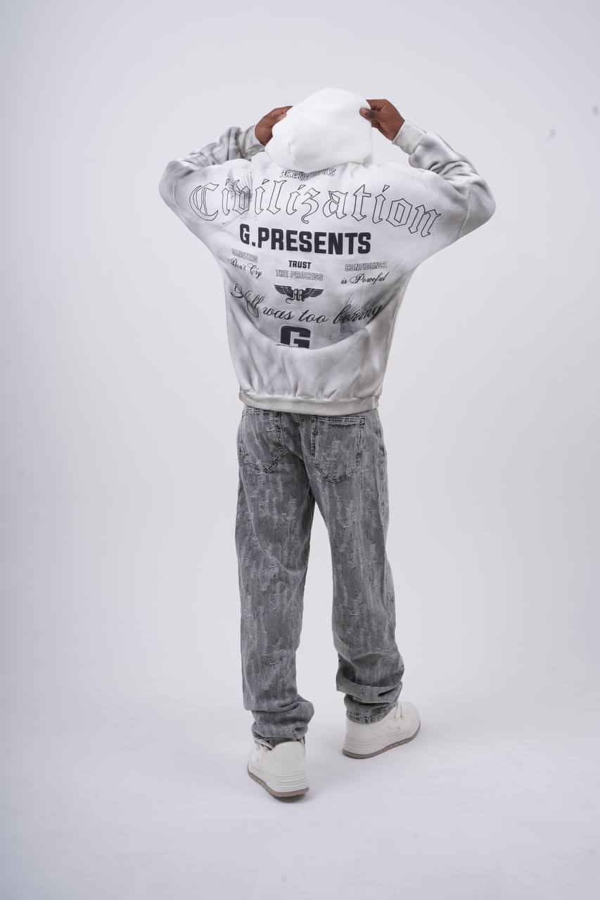 Oversized "Civilization" Graphic Hoodie - Unisex Streetwear Sweatshirt Withinblack