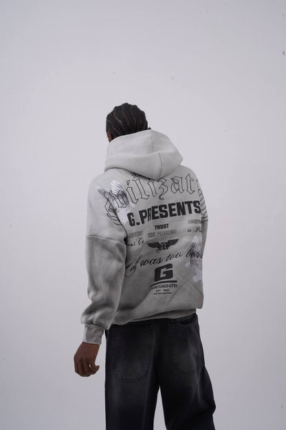 Oversized "Civilization" Graphic Hoodie - Unisex Streetwear Sweatshirt Withinblack