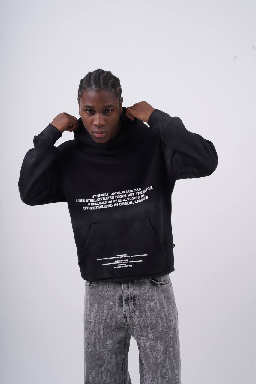 Oversized "Civilization" Graphic Hoodie - Unisex Streetwear Sweatshirt Withinblack