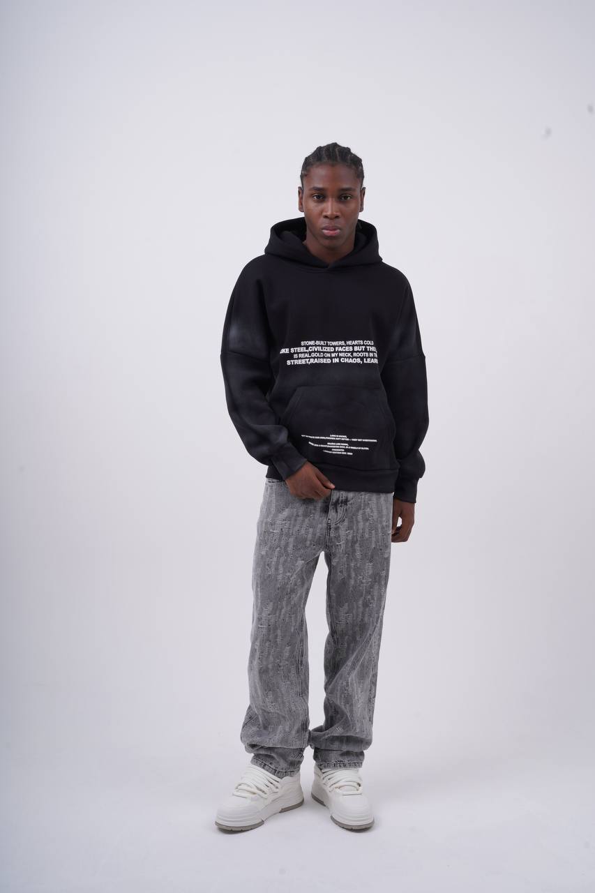 Oversized "Civilization" Graphic Hoodie - Unisex Streetwear Sweatshirt Withinblack