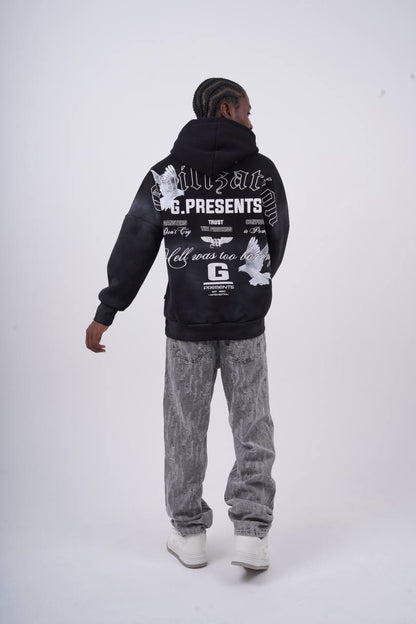 Oversized "Civilization" Graphic Hoodie - Unisex Streetwear Sweatshirt Withinblack