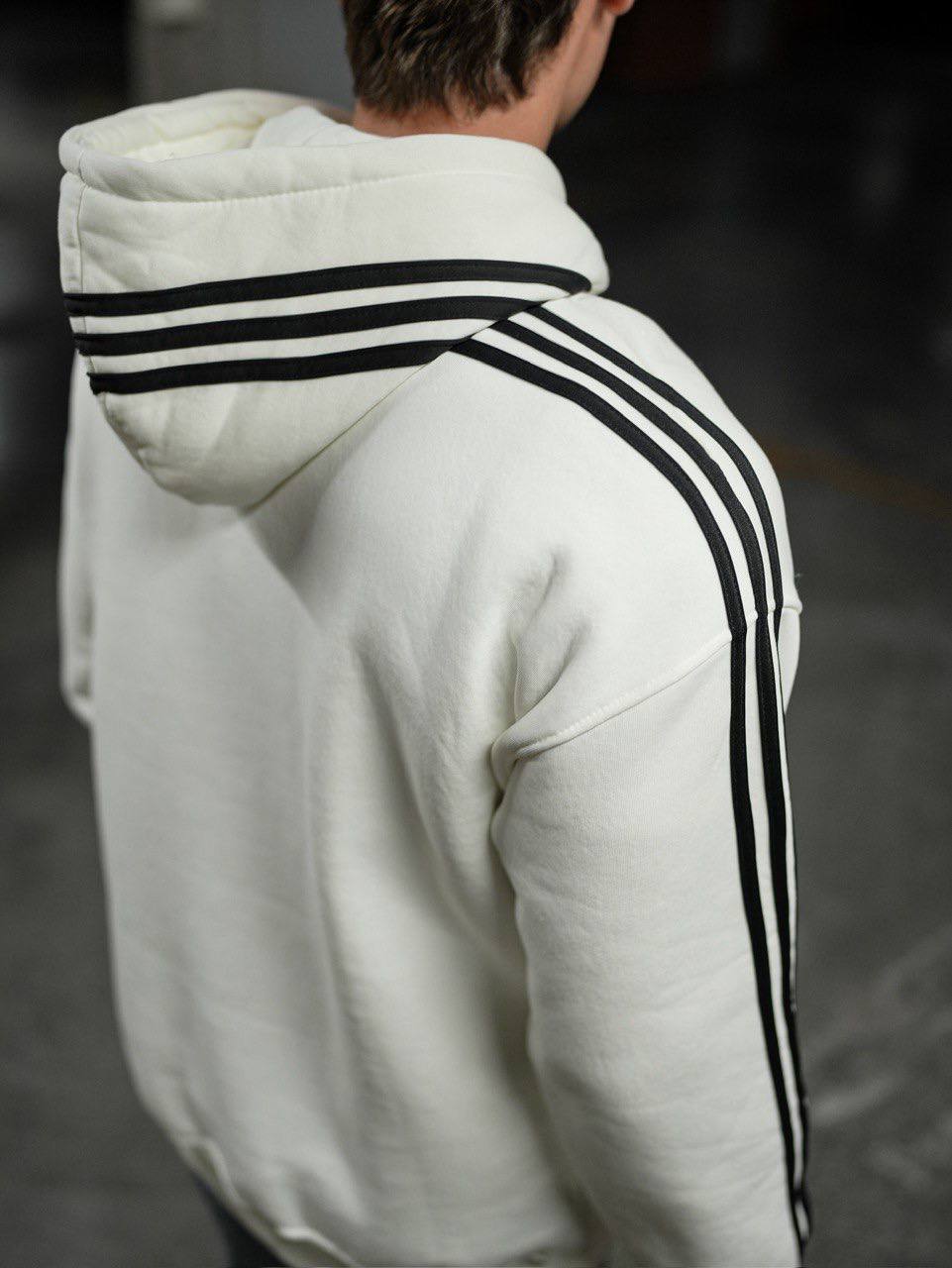 Oversized Hoodie with Striped Sleeve Details - Stylish and Comfortable Design Withinblack