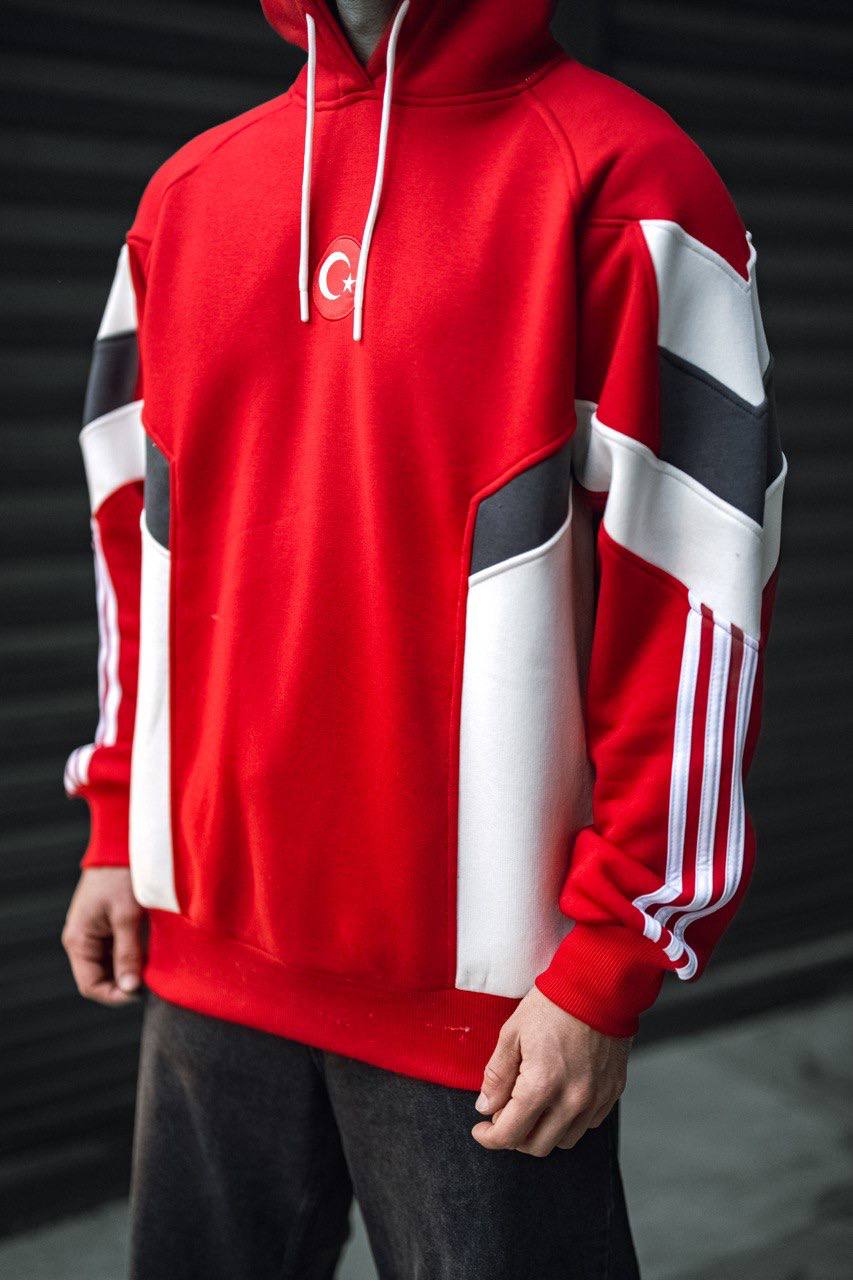 Oversized Hoodie with Turkish Flag Design Withinblack