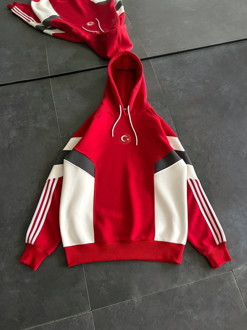 Oversized Hoodie with Turkish Flag Design Withinblack