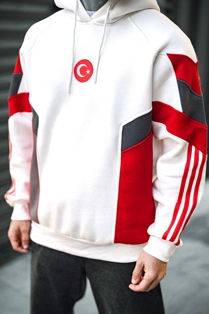 Oversized Hoodie with Turkish Flag Design Withinblack
