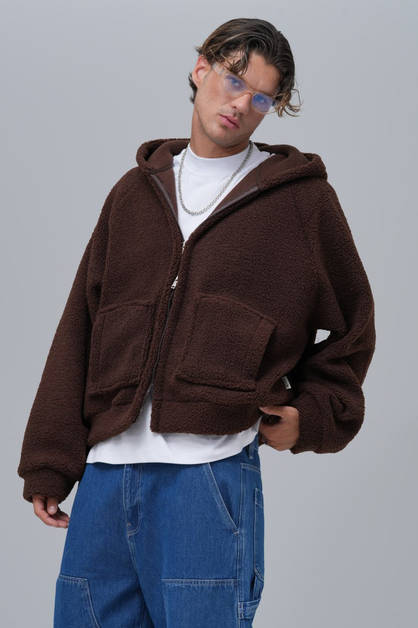 Oversized Sherpa Zip-Up Hoodie – Unisex Streetwear Comfort Withinblack