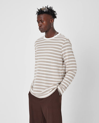 Oversized Striped Knit Sweater Withinblack