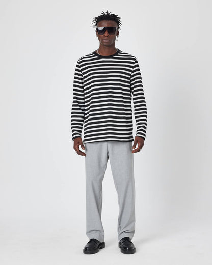 Oversized Striped Knit Sweater Withinblack