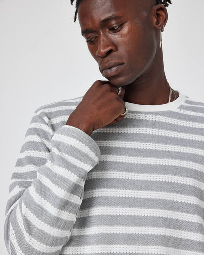 Oversized Striped Knit Sweater Withinblack