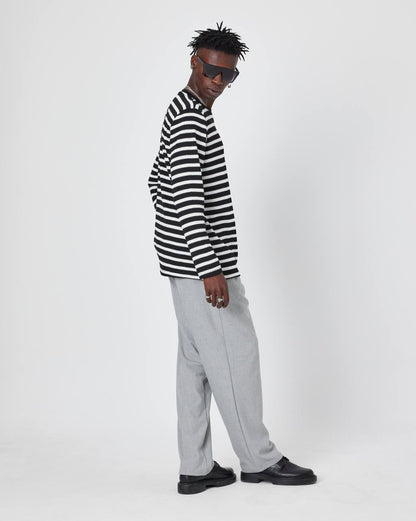 Oversized Striped Knit Sweater Withinblack