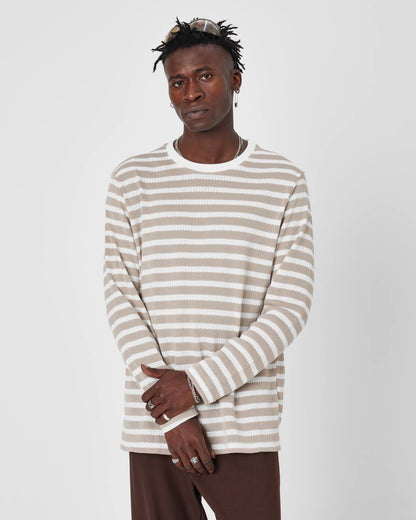 Oversized Striped Knit Sweater Withinblack