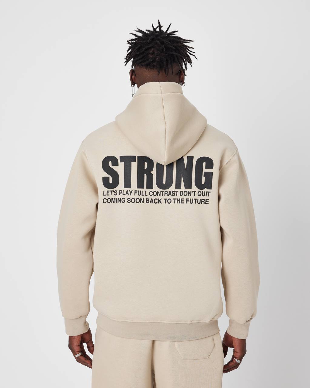 Oversized Sweatshirt with Strong Print on Chest and Back Withinblack