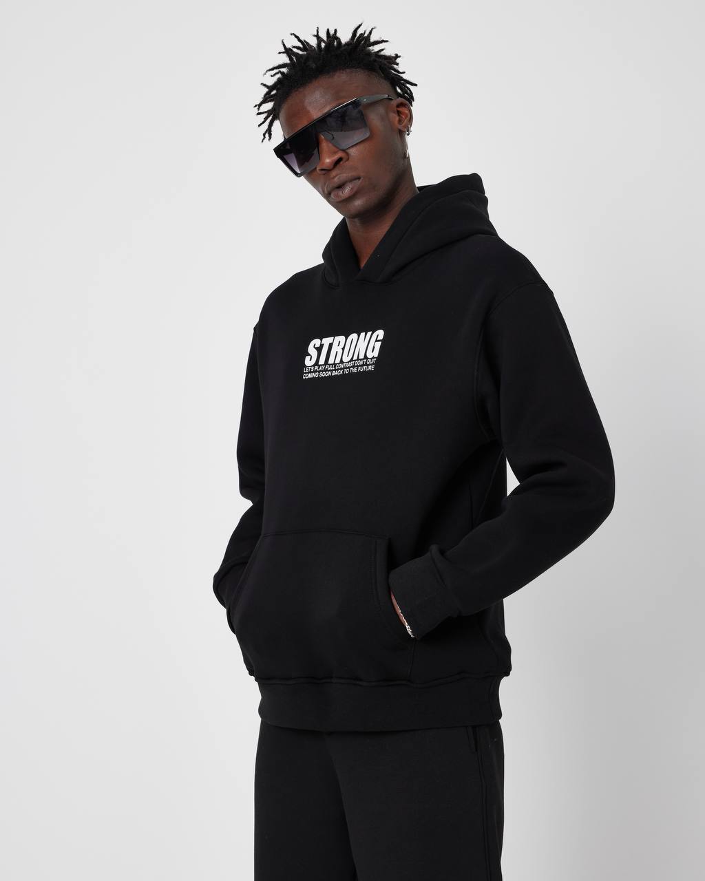 Oversized Sweatshirt with Strong Print on Chest and Back Withinblack