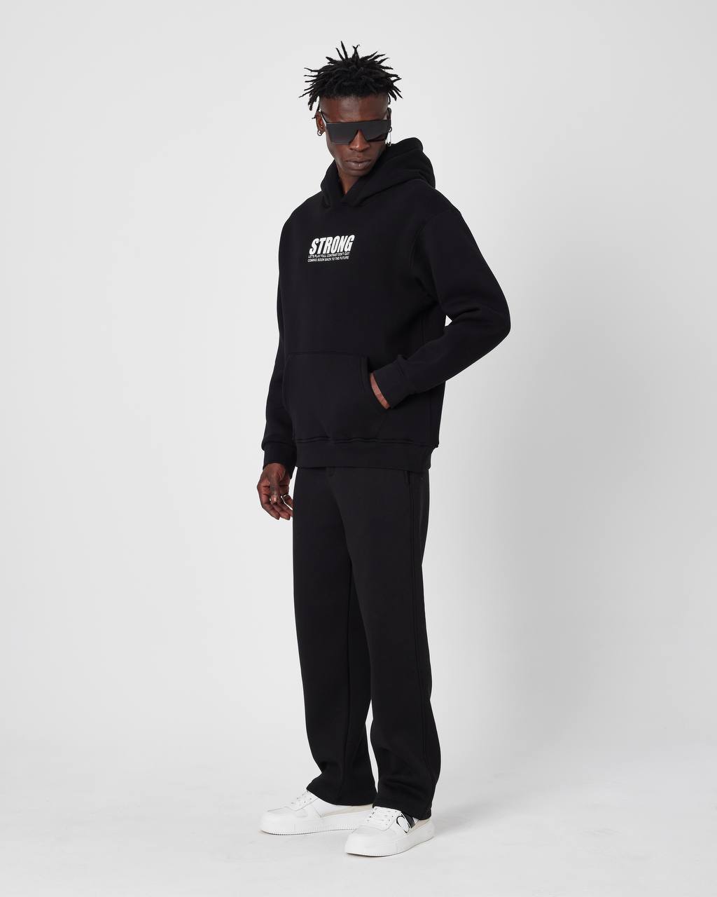 Oversized Sweatshirt with Strong Print on Chest and Back Withinblack