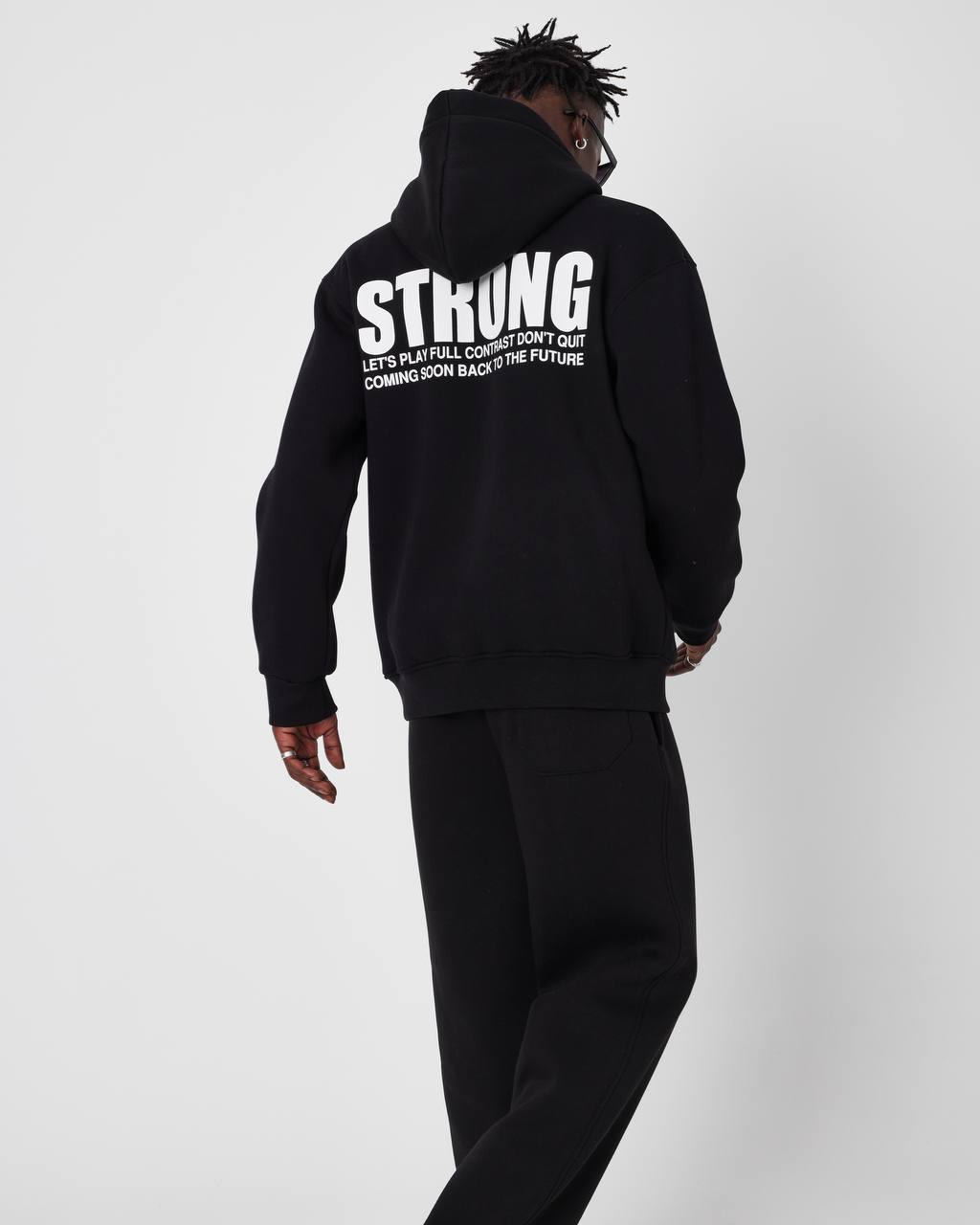 Oversized Sweatshirt with Strong Print on Chest and Back Withinblack