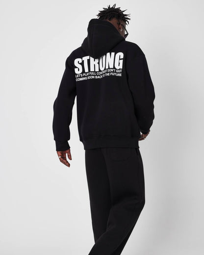 Oversized Sweatshirt with Strong Print on Chest and Back Withinblack
