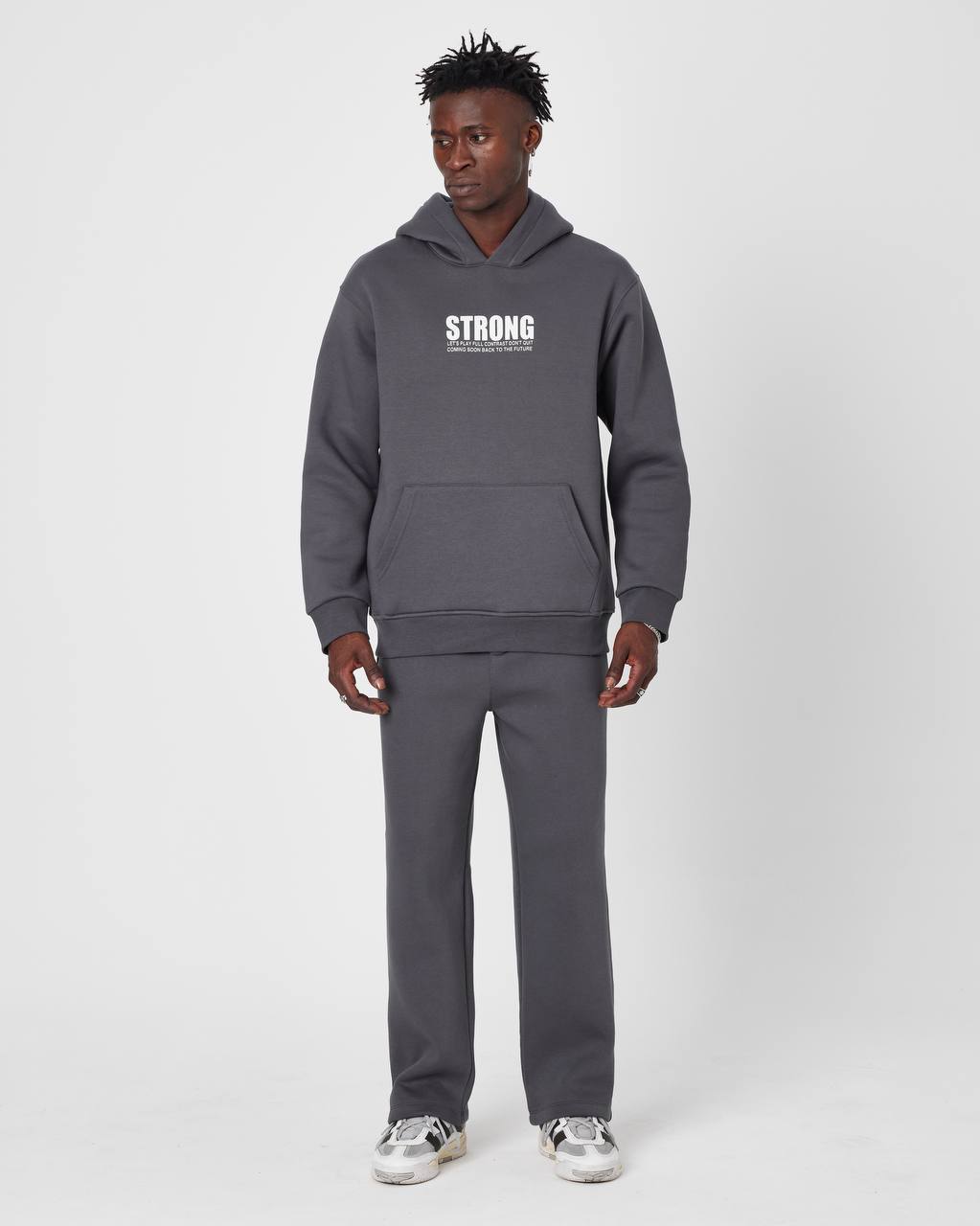 Oversized Sweatshirt with Strong Print on Chest and Back Withinblack