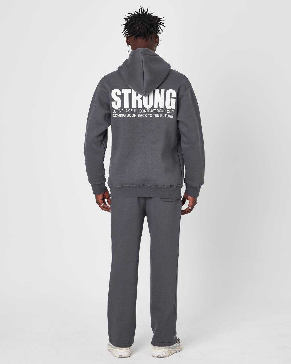 Oversized Sweatshirt with Strong Print on Chest and Back Withinblack