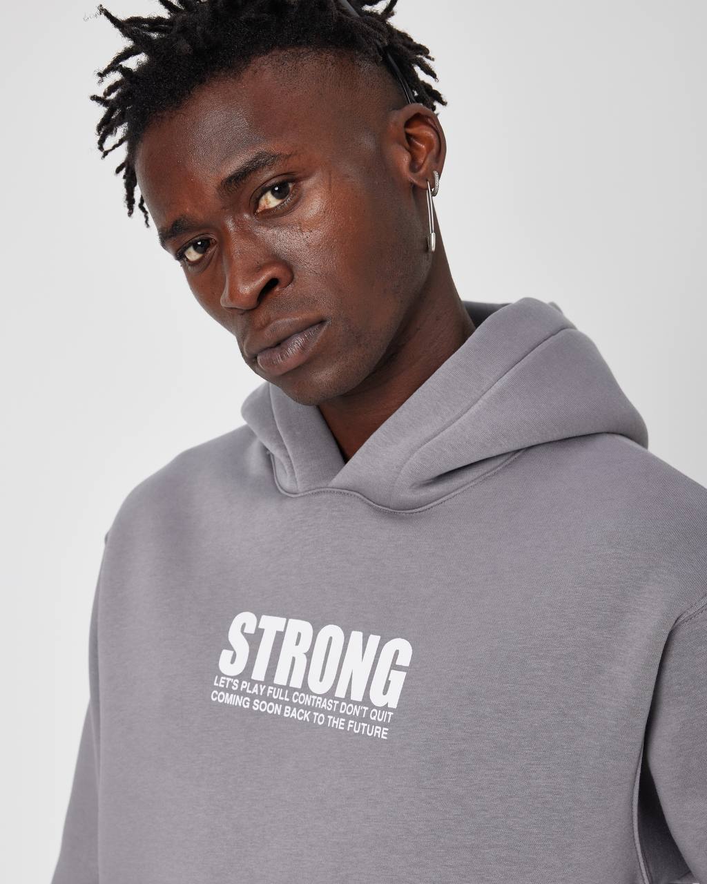 Oversized Sweatshirt with Strong Print on Chest and Back Withinblack