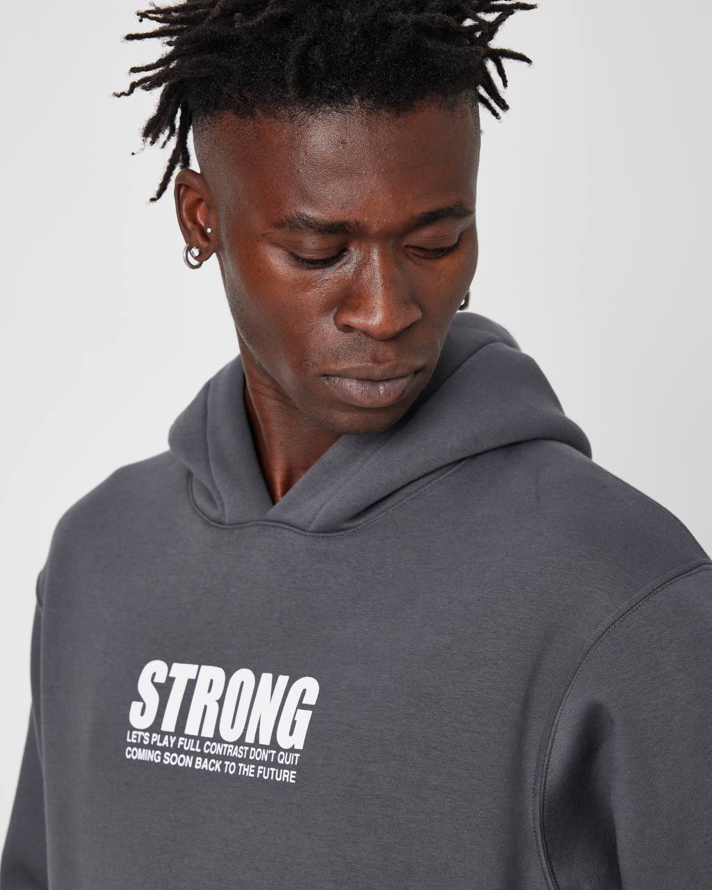 Oversized Sweatshirt with Strong Print on Chest and Back Withinblack
