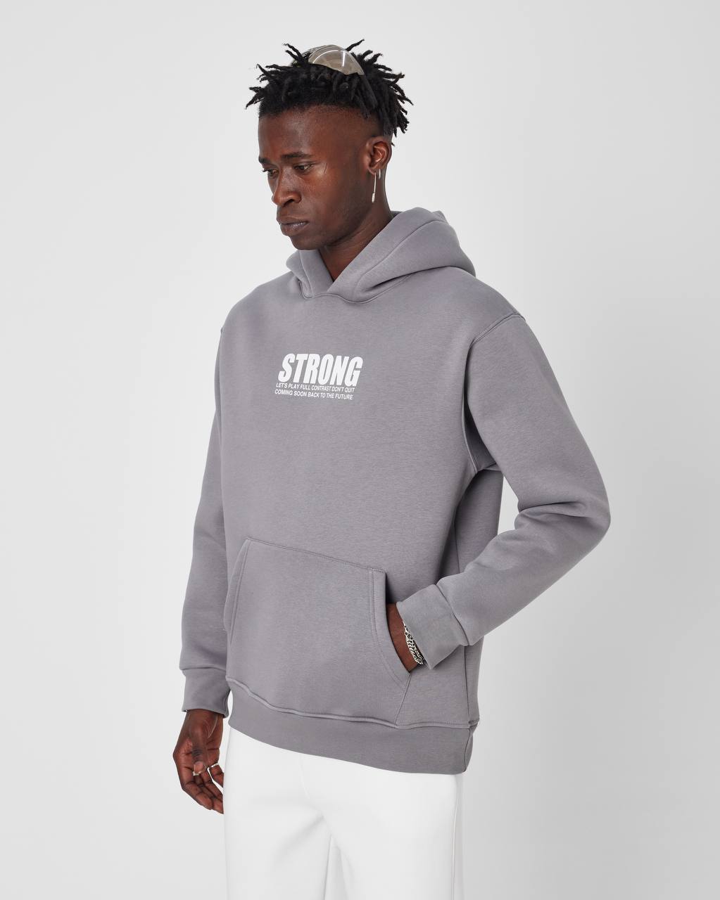 Oversized Sweatshirt with Strong Print on Chest and Back Withinblack
