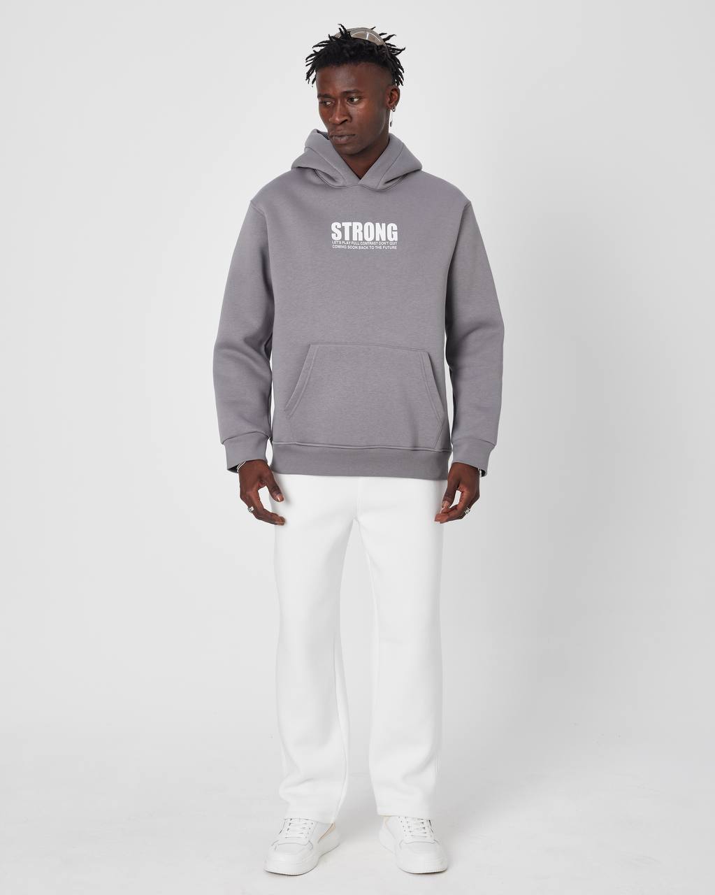 Oversized Sweatshirt with Strong Print on Chest and Back Withinblack
