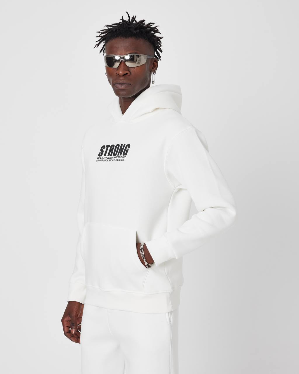 Oversized Sweatshirt with Strong Print on Chest and Back Withinblack