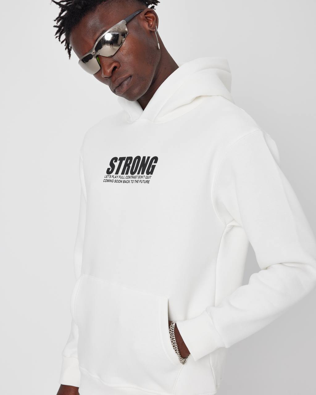 Oversized Sweatshirt with Strong Print on Chest and Back Withinblack