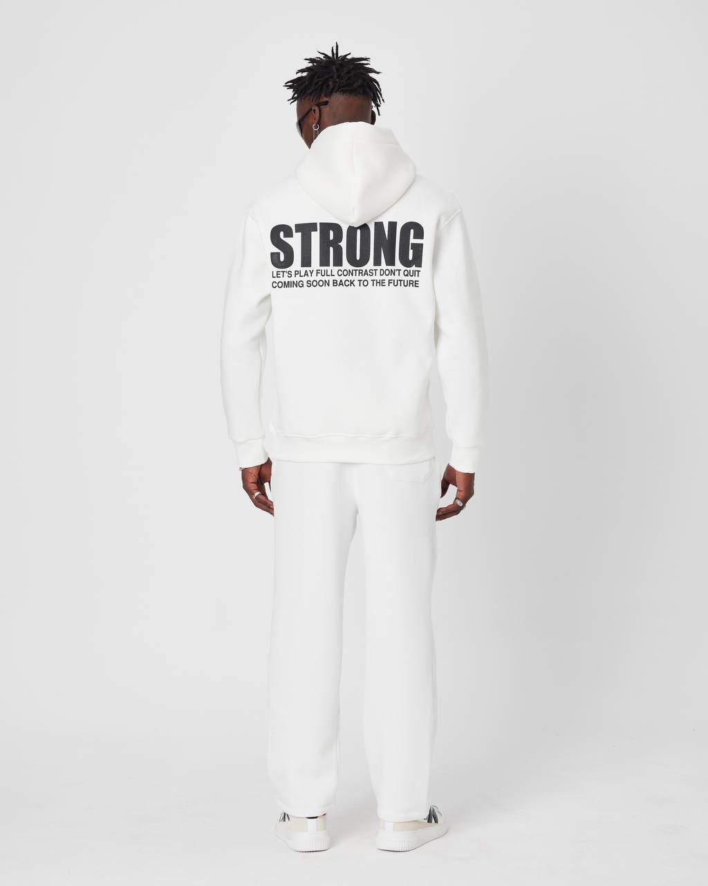 Oversized Sweatshirt with Strong Print on Chest and Back Withinblack