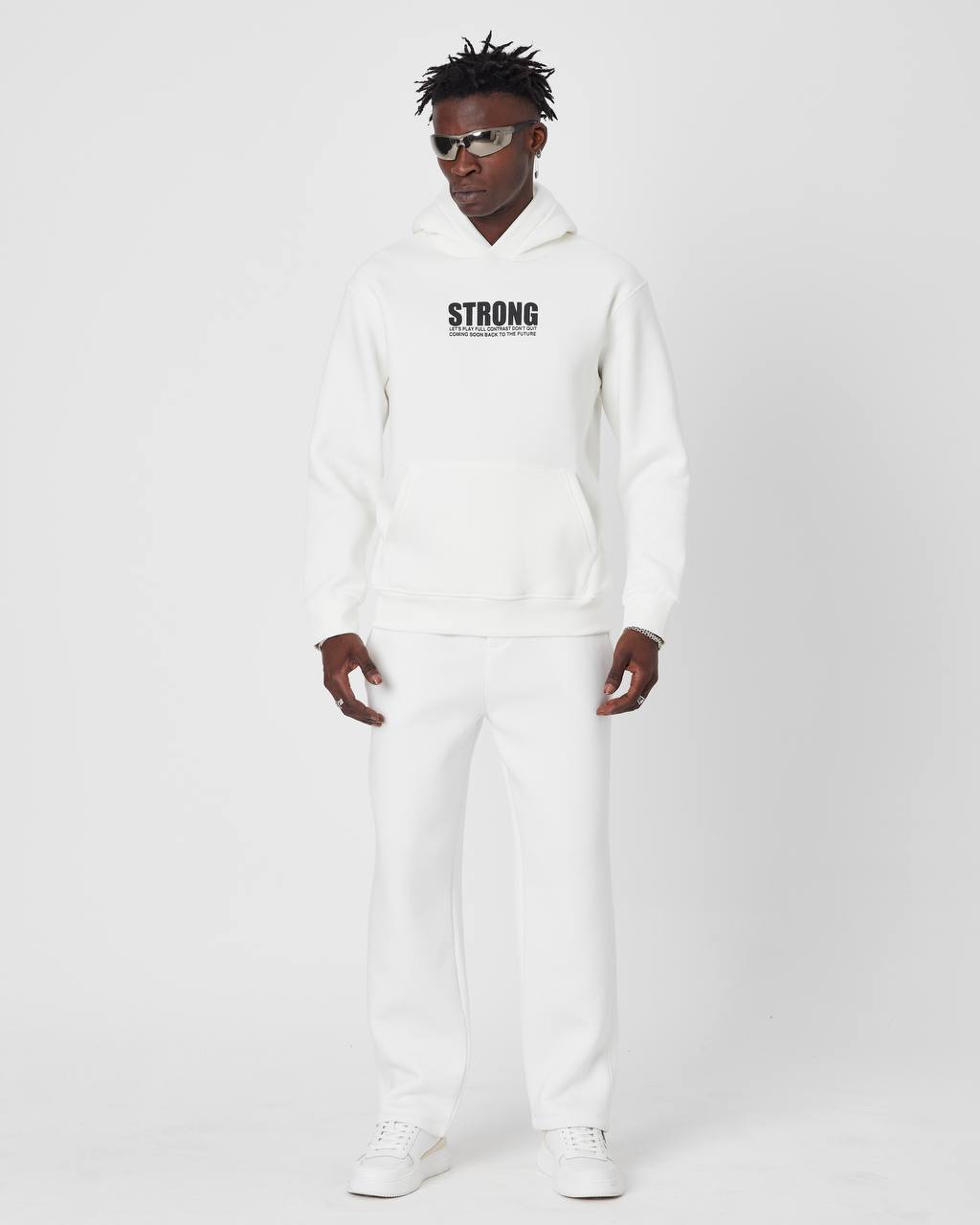 Oversized Sweatshirt with Strong Print on Chest and Back Withinblack