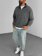 Oversized Zip-Neck Sweatshirt Withinblack