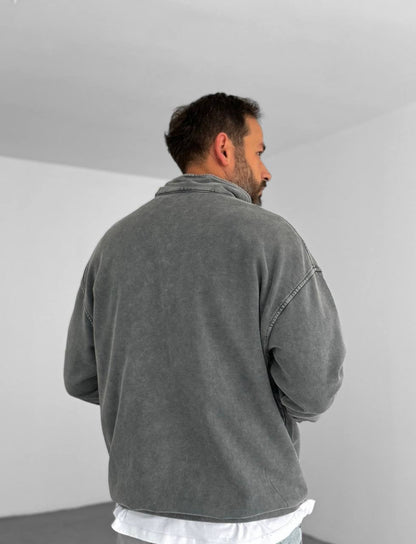 Oversized Zip-Neck Sweatshirt Withinblack