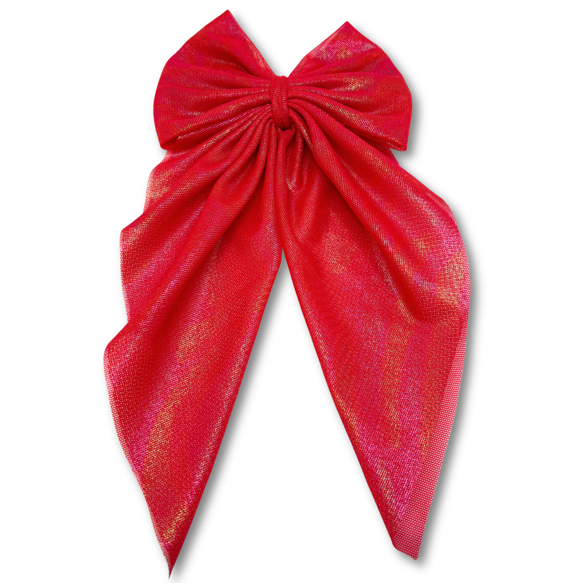 Iridescent Red Longtail Bow Enchanted Scrunch