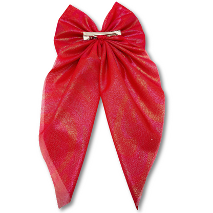 Iridescent Red Longtail Bow Enchanted Scrunch