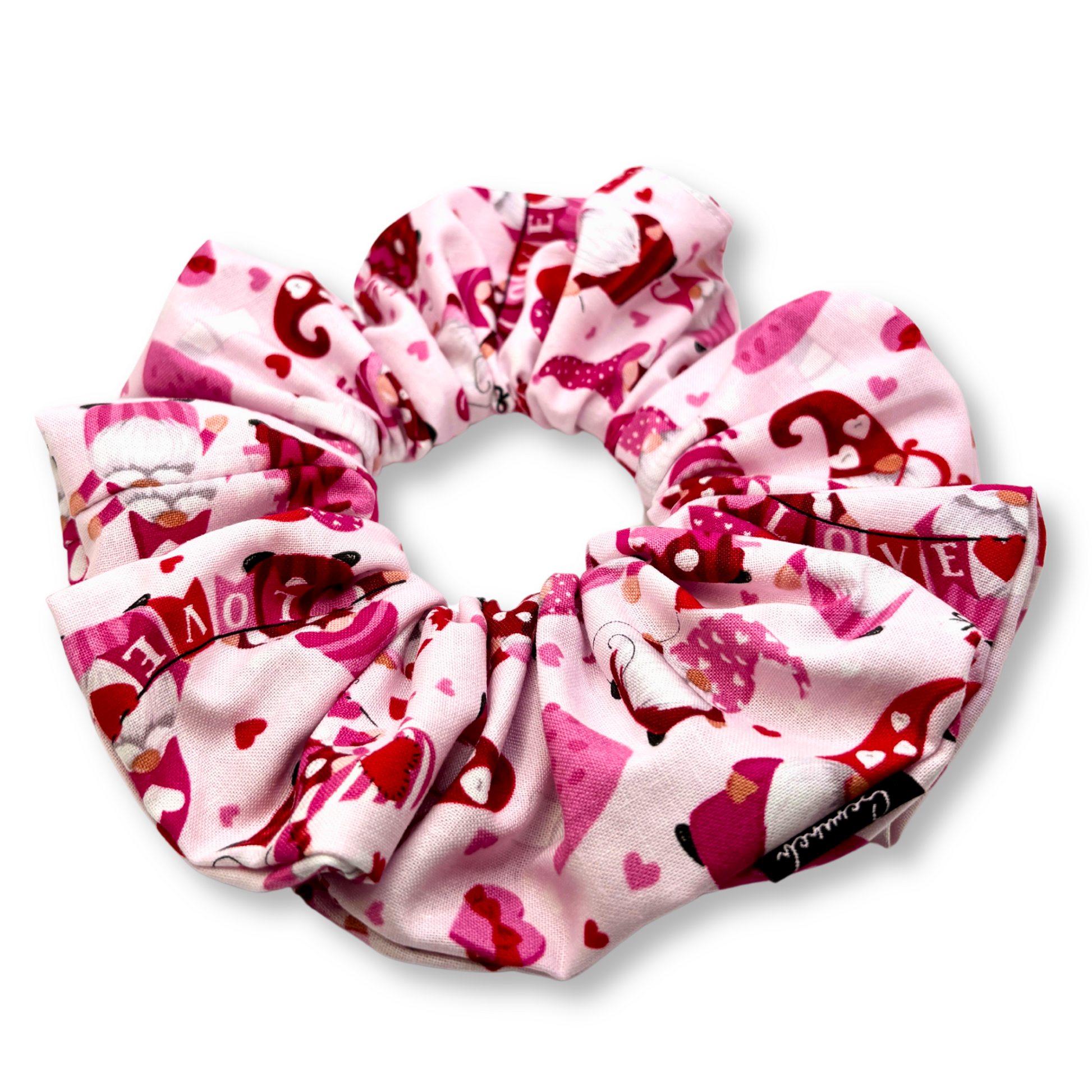 Pink Gnomes Valentine's Day Scrunchie Enchanted Scrunch