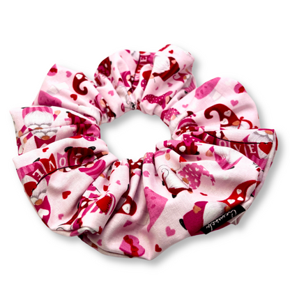 Pink Gnomes Valentine's Day Scrunchie Enchanted Scrunch