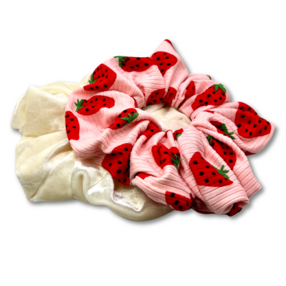 Strawberry & Ivory Scrunchie Set Enchanted Scrunch