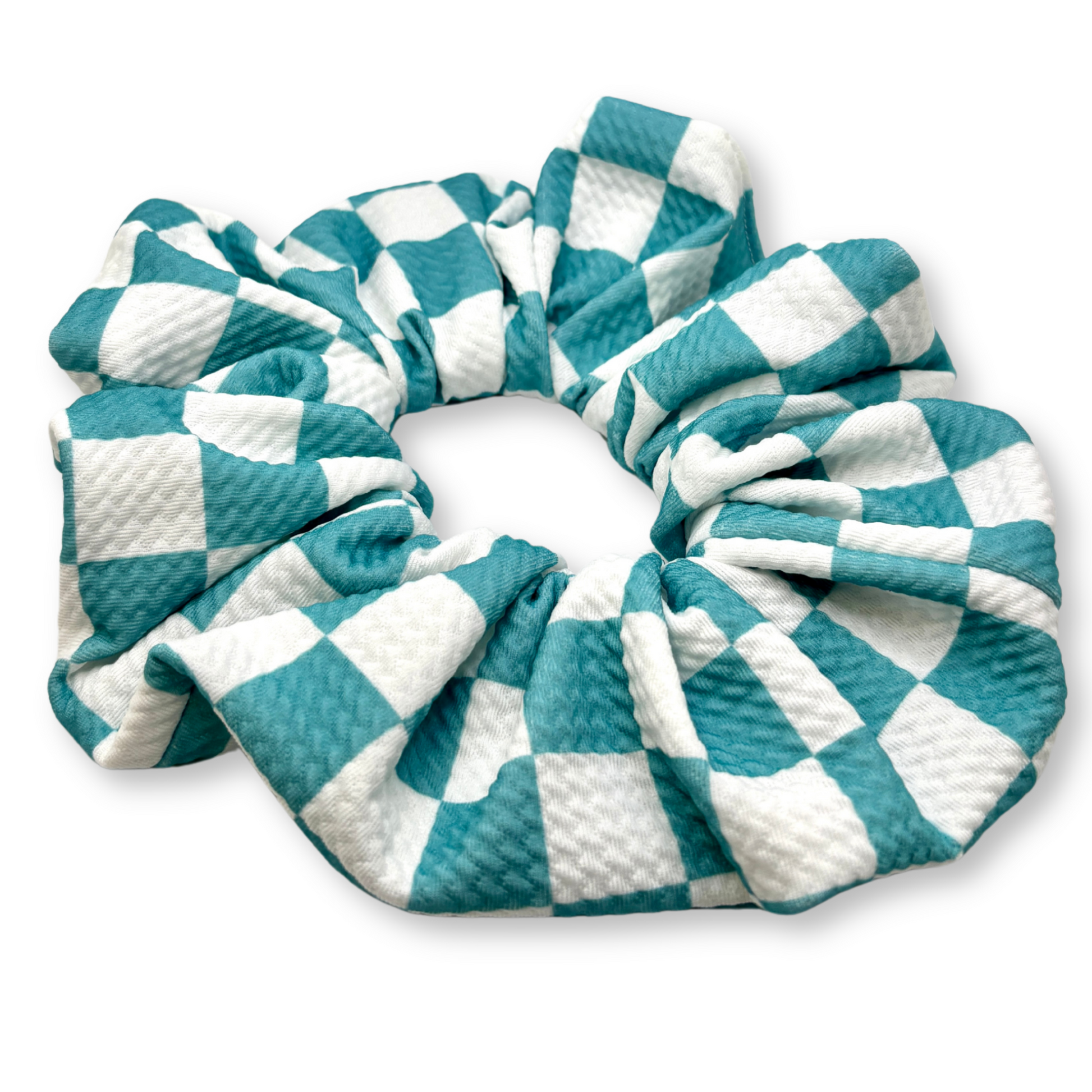 Blue Checkered Bullet Scrunchie Enchanted Scrunch