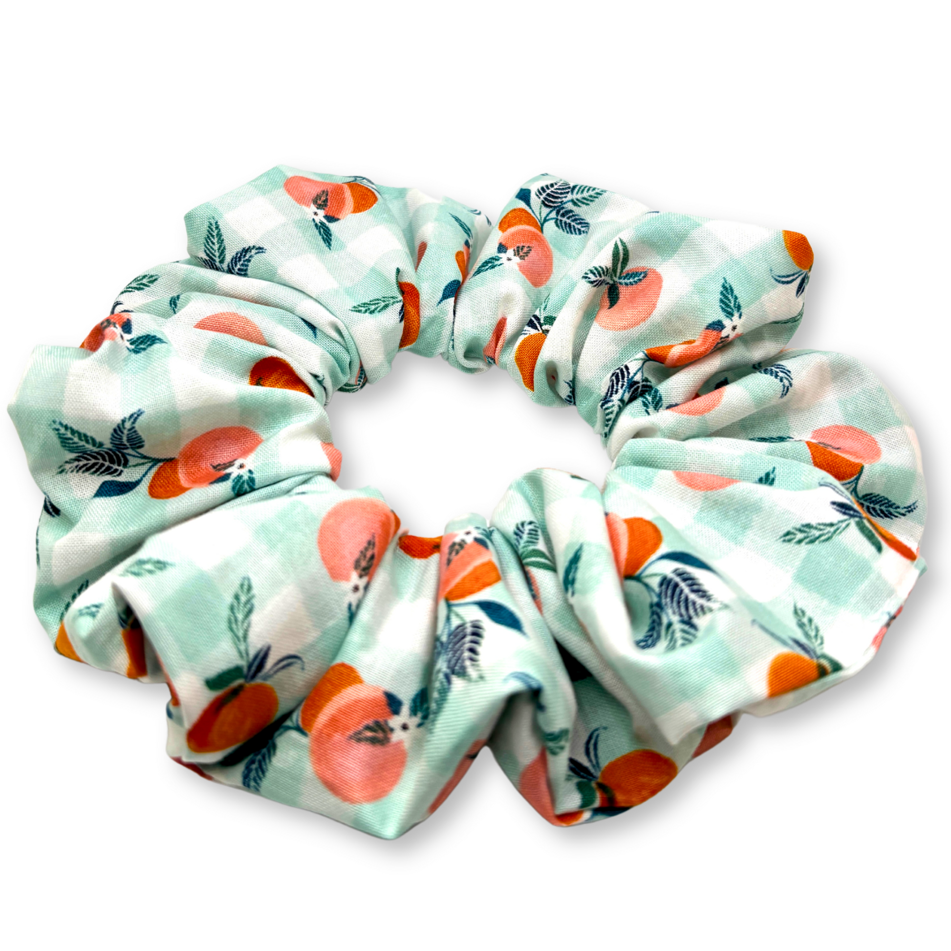 Peach Gingham Summer Scrunchie Enchanted Scrunch