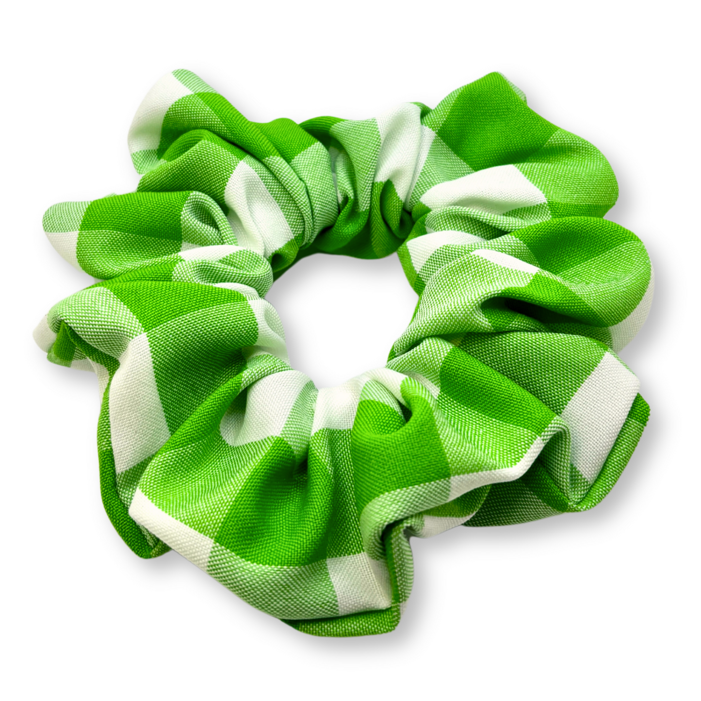 Green Gingham Summer Scrunchie Enchanted Scrunch