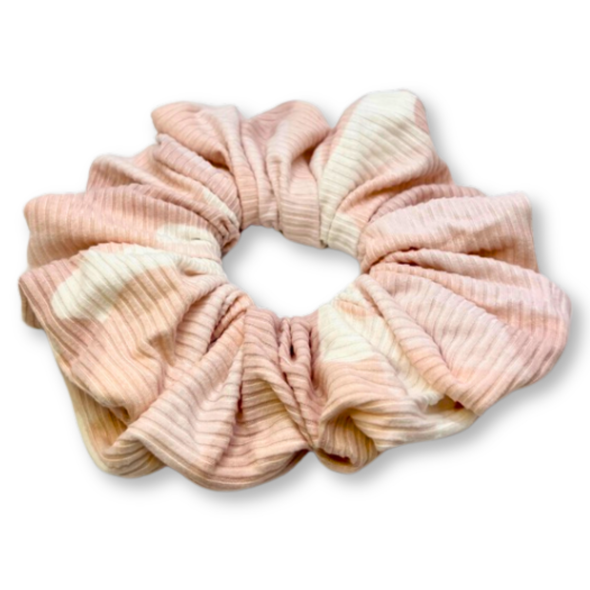 Light Pink Tie Dye Ribbed Scrunchie Enchanted Scrunch