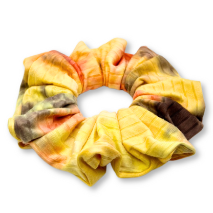Orange & Yellow Tie Dye Ribbed Scrunchie Enchanted Scrunch