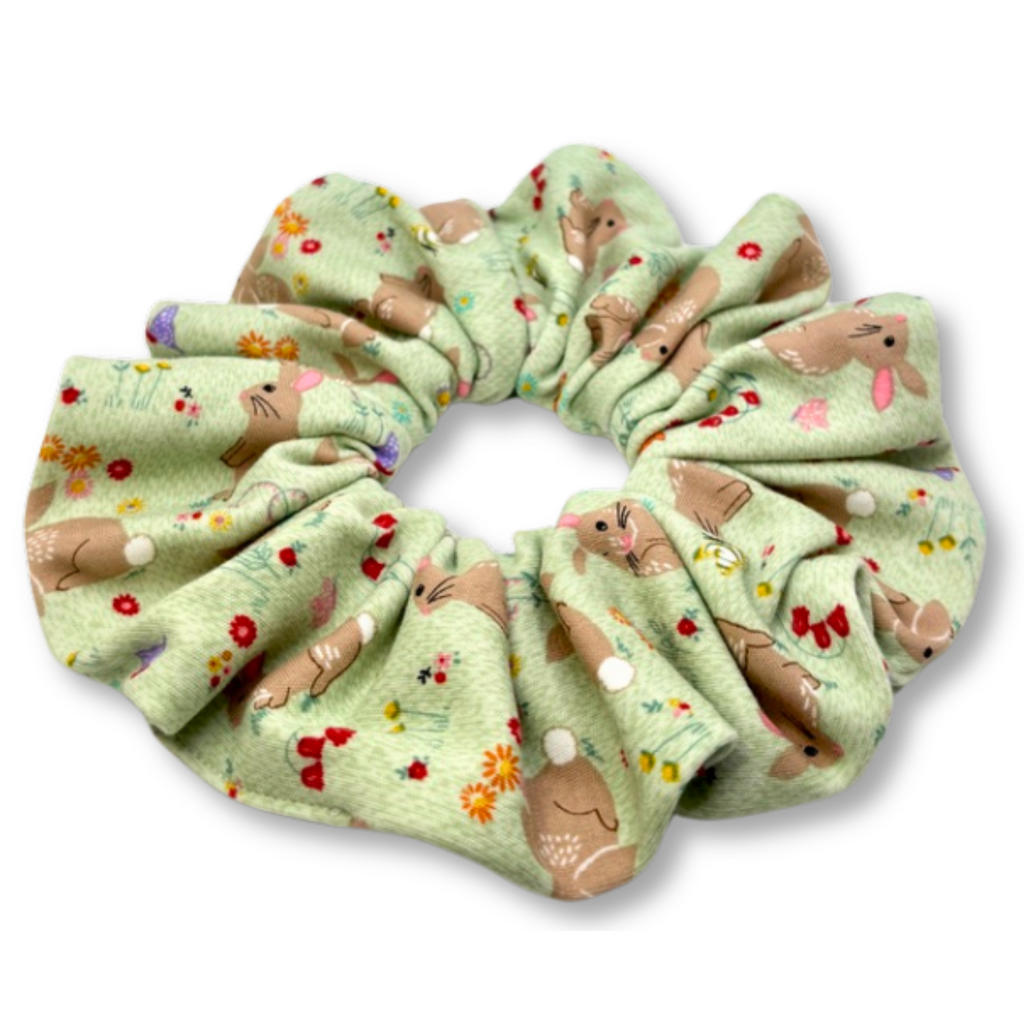 Green Bunnies Easter Scrunchie Enchanted Scrunch
