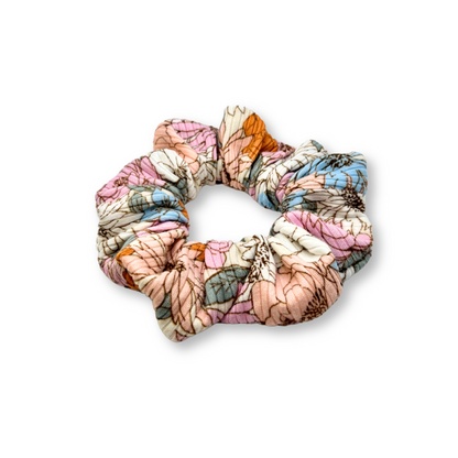 Mini Colorful Flowers Ribbed Scrunchie Enchanted Scrunch