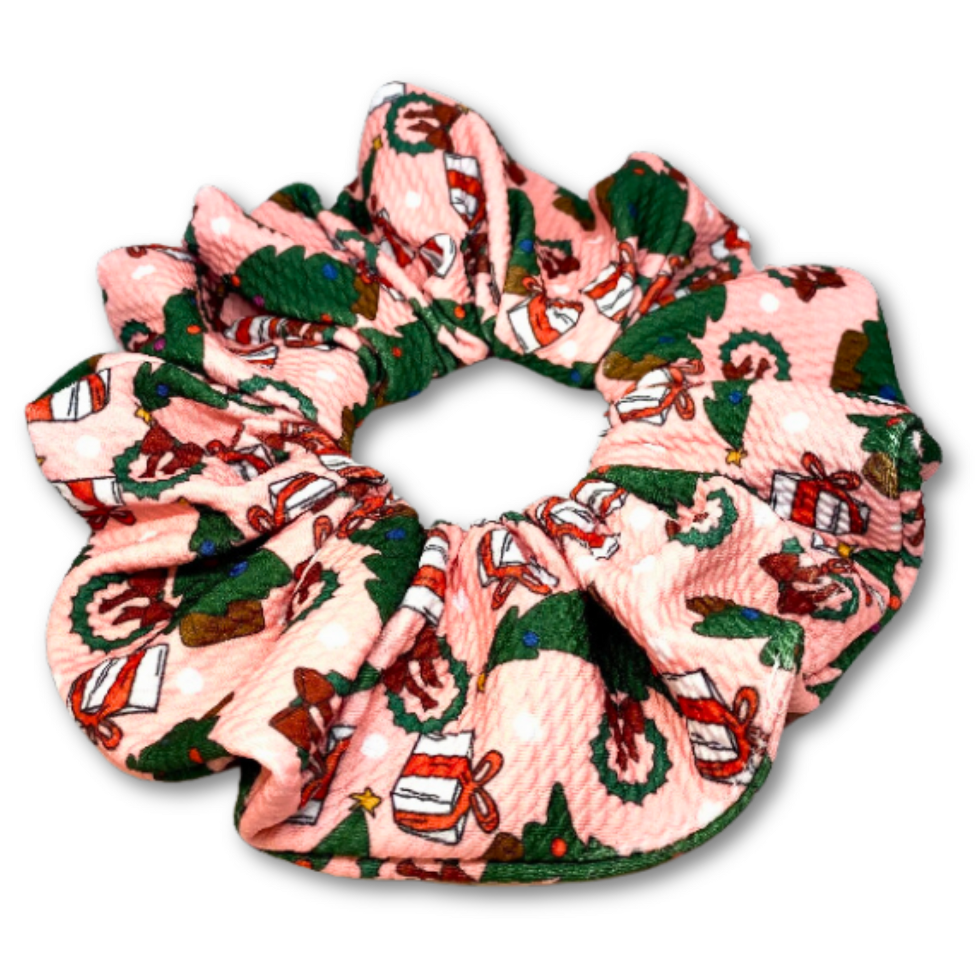 Pink Christmas Tree Bullet Scrunchie Enchanted Scrunch