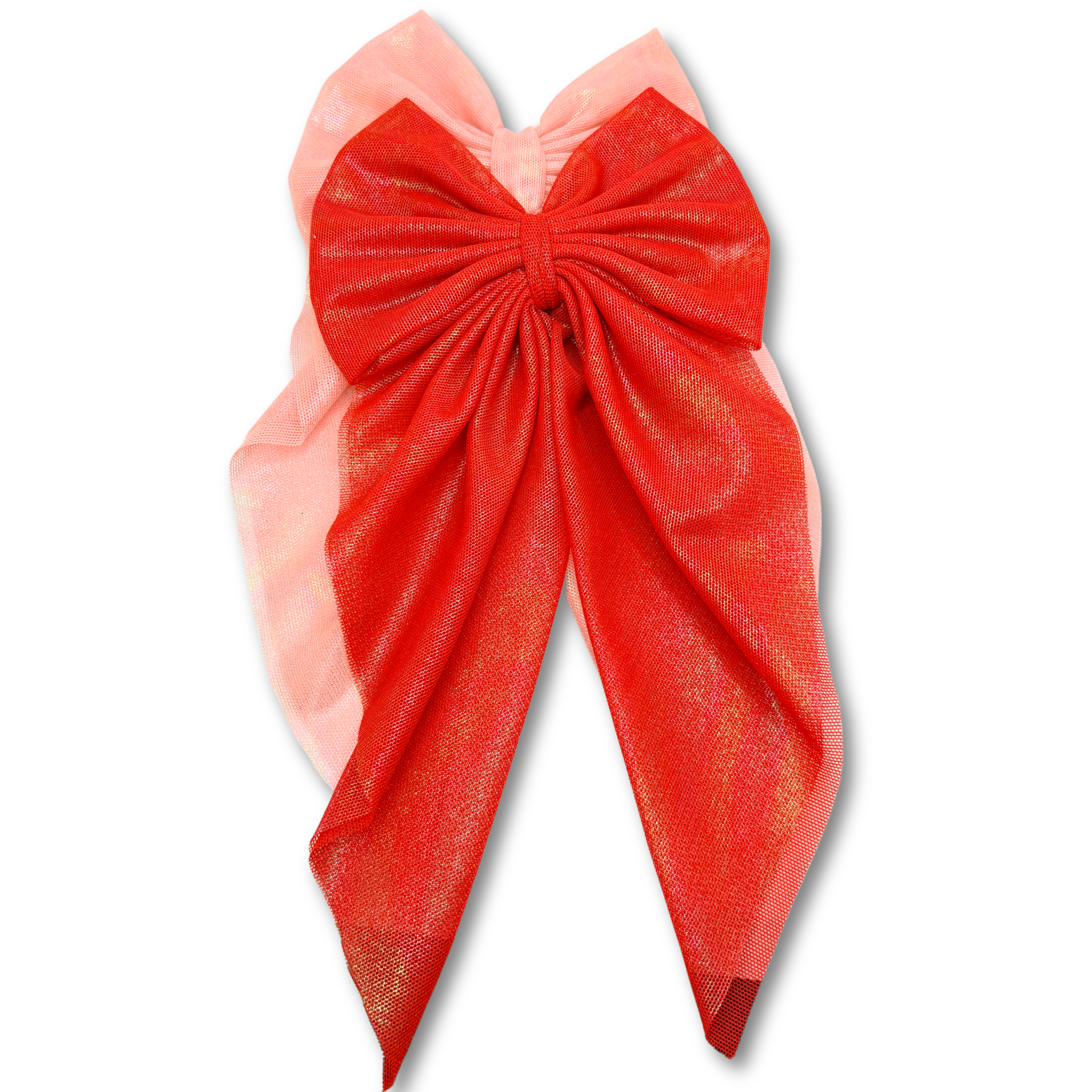 Pink & Red Long Tail Bow Set Enchanted Scrunch