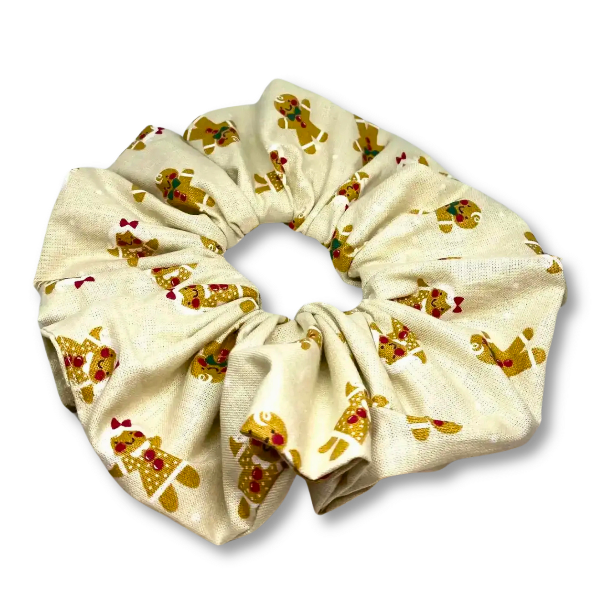 Beige Gingerbread Christmas Scrunchie Enchanted Scrunch