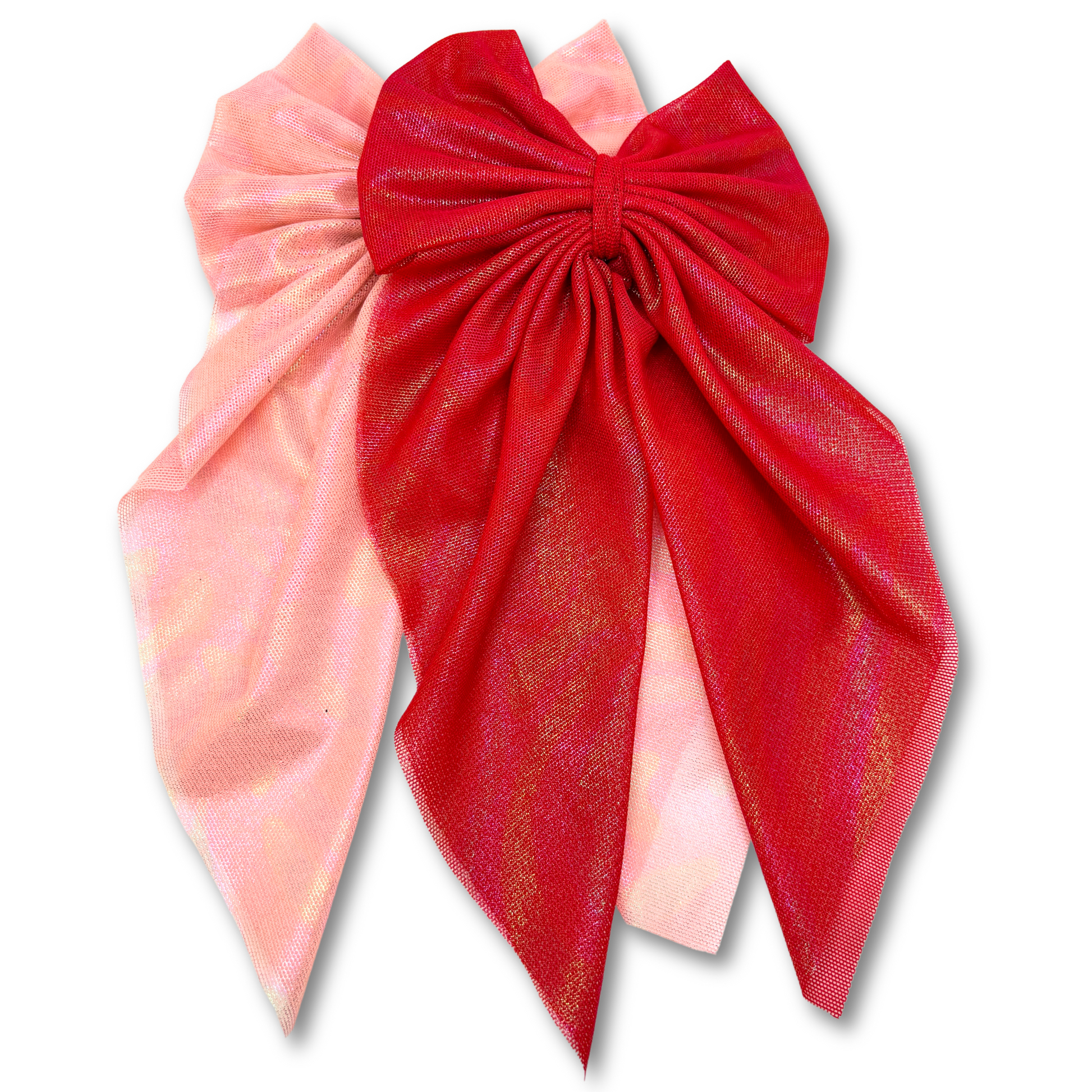 Pink & Red Long Tail Bow Set Enchanted Scrunch